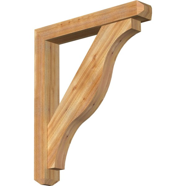 Ekena Millwork Funston Craftsman Rough Sawn Bracket w/ Offset Brace, Western Red Cedar, 6"W x 38"D x 44"H BKT0604X38X44FST04RWR - main